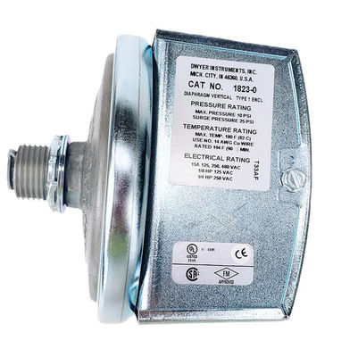 Interruptor de pressão diferencial baixo Dwyer 1823-10 com design compacto, alta repetibilidade e fácil ajuste