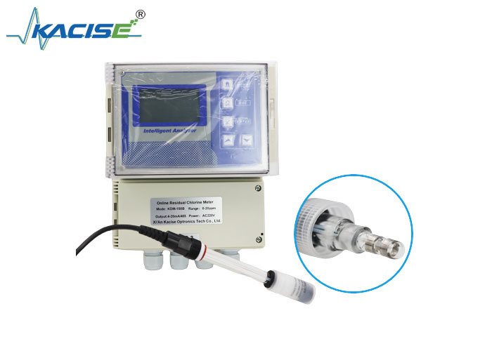 KSM-150B Medidor de cloro residual montado na parede com sensor não-membrana e saída de 4-20mA